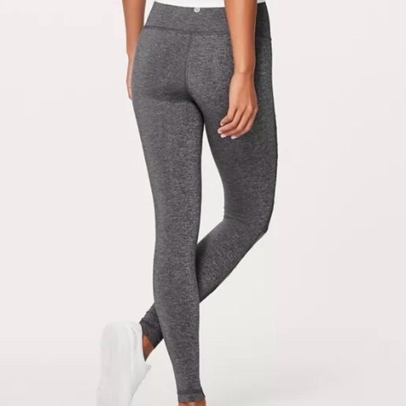 Lululemon Athletic Charcoal & Black Leggings Wunder Under HR Tight SE Tech sz 12 - Picture 2 of 10